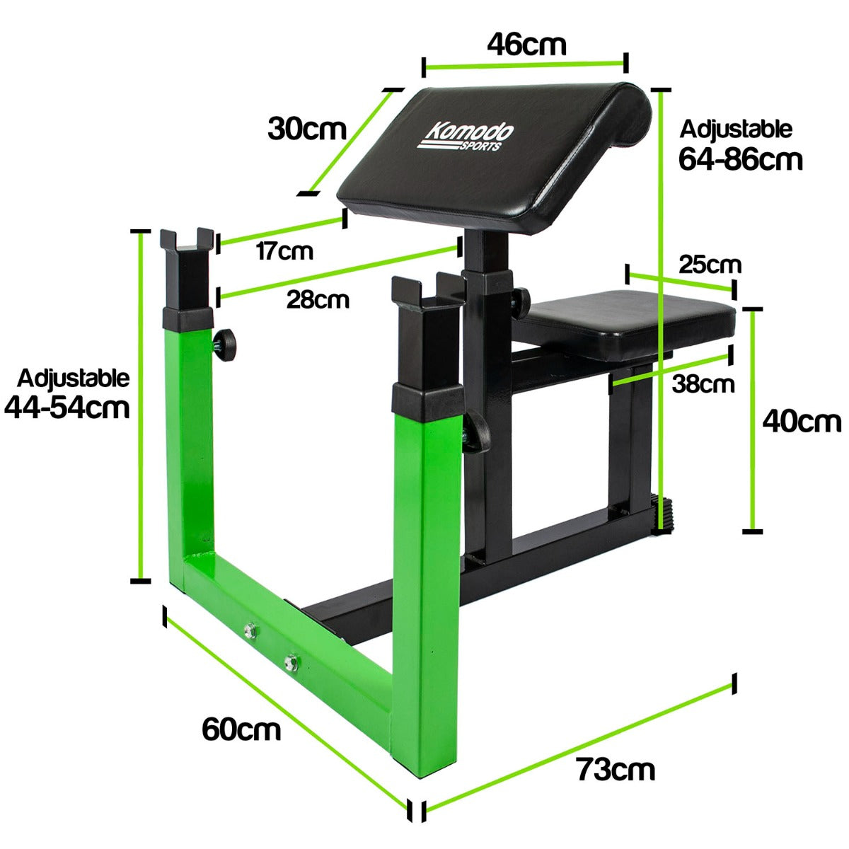 Adjustable Bicep Preacher Curl Bench Weight Station dimensions