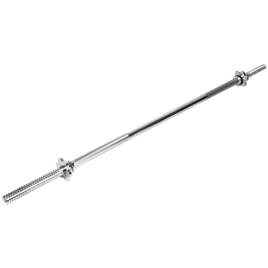 Barbell with weight attachments on a white background