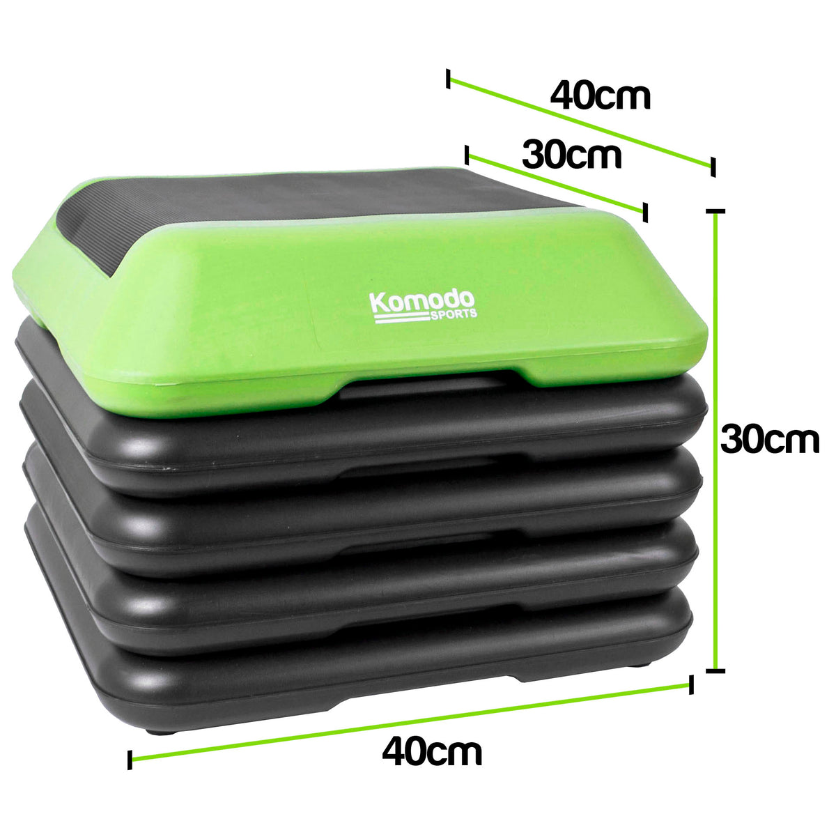 A dimensions diagram showing the size of a 5 level stepper