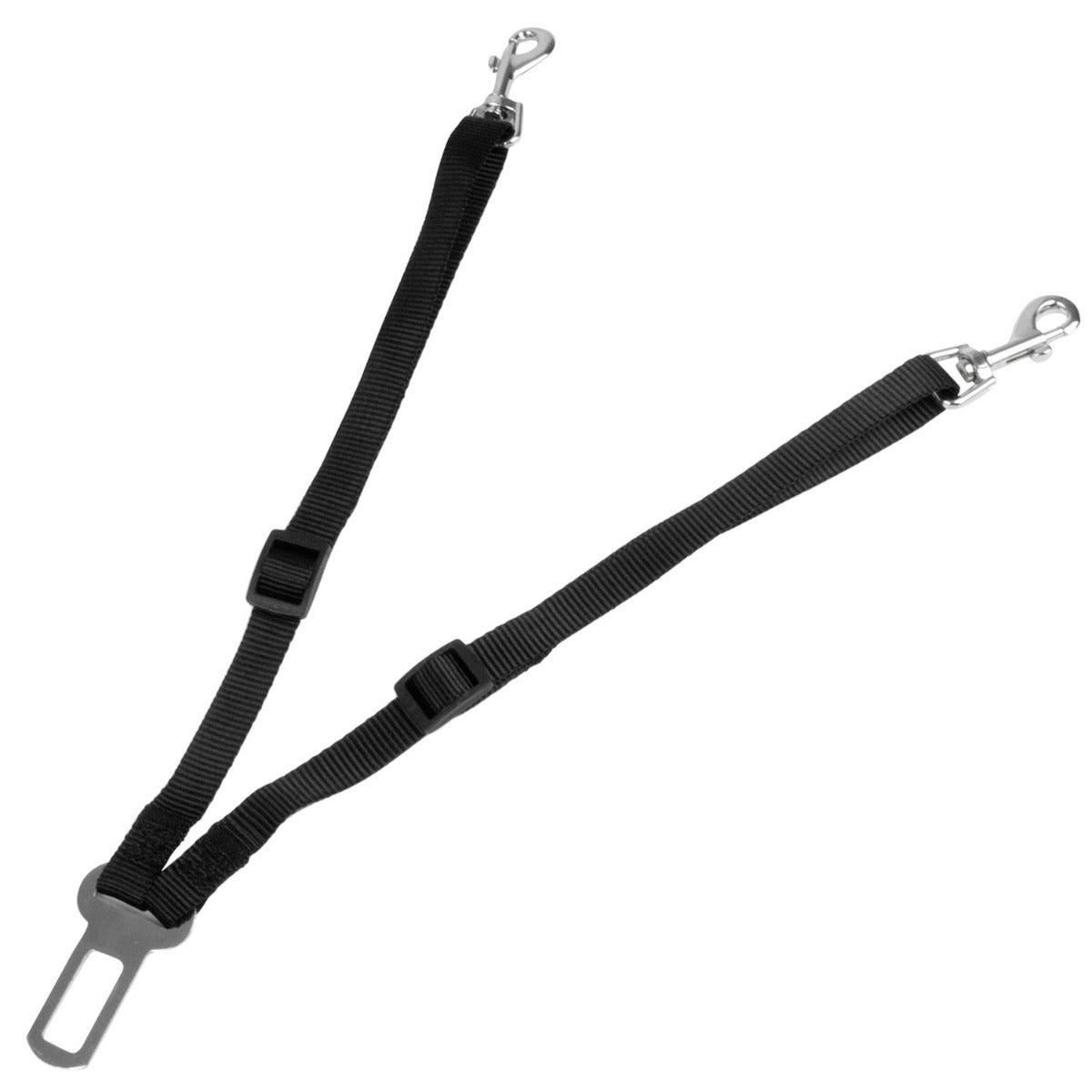 Double Dog Car Seat Belt Splitter - Adjustable Twin Lead