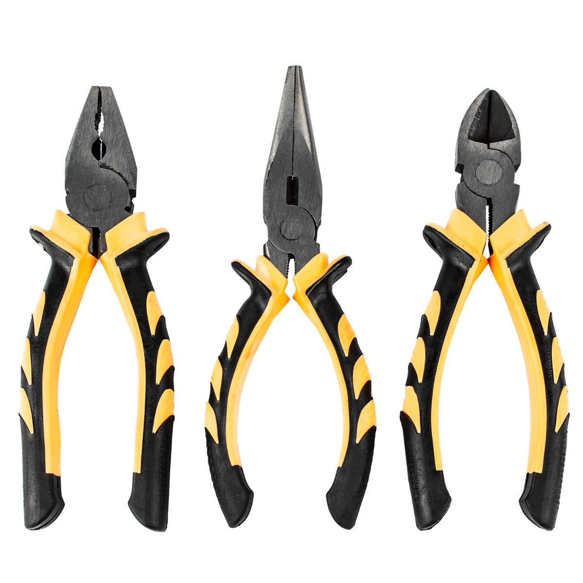 3-Piece Pliers Set (Combination, Long Nose, Side Cutter)
