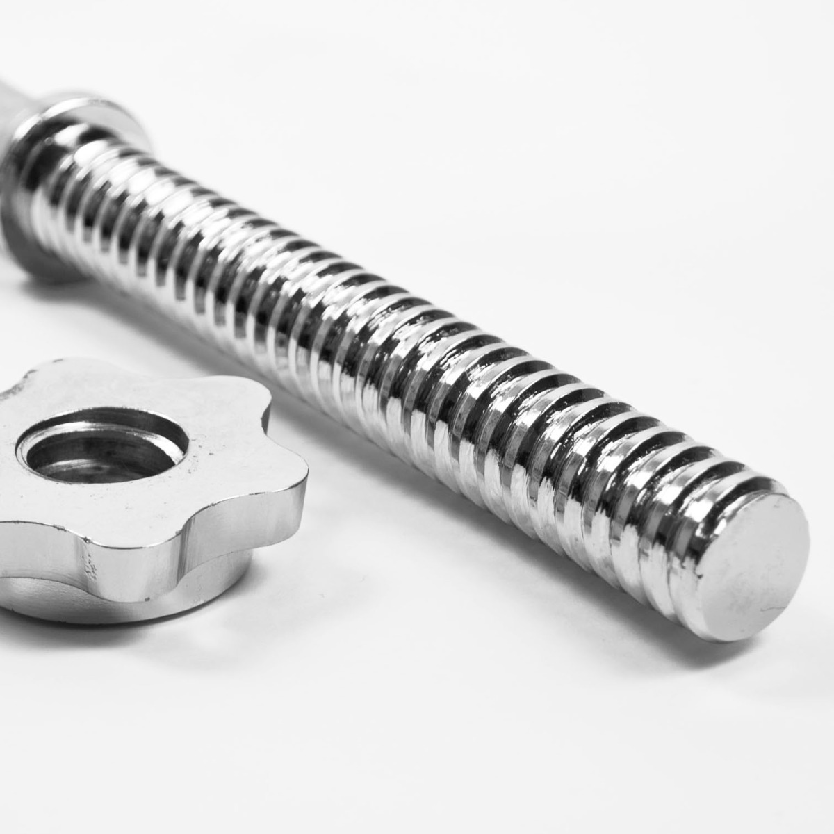 4ft steel barbell bar with spinlock collars and knurled grip sections, designed for heavy duty workouts and weight plates