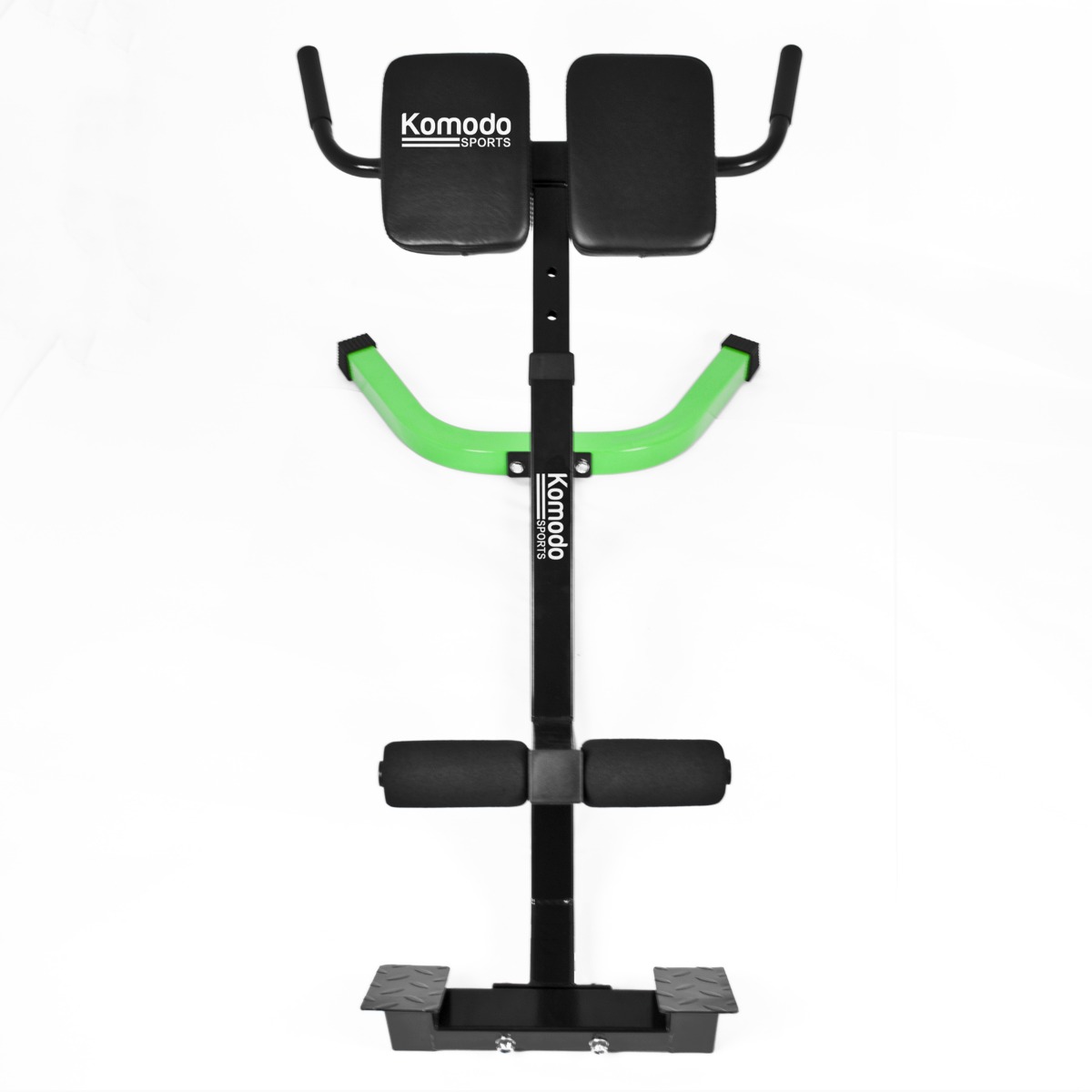 Adjustable back extension bench with padded cushions and steel frame for home gym core and back strengthening exercises