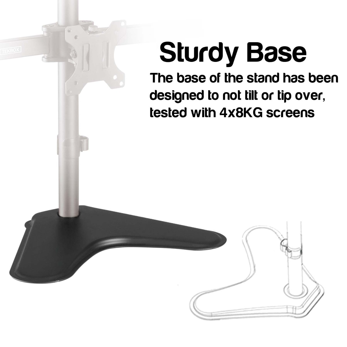 Adjustable monitor mount holding a single 24-inch screen with swivel, tilt, and rotate features on a desk setup