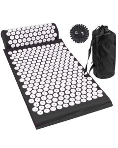 Acupressure Mat, Pillow and Ball Set in Black