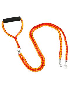 Red Twin Dog Lead with Handle