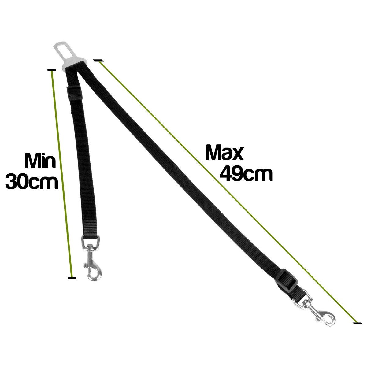 Twin dog car harness seat belt with adjustable straps and 360 rotation clips for safe car travel