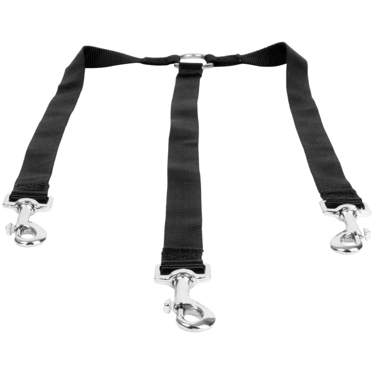 Dog Lead Triple Attachment showing 360 rotation dog clips and metal loop splitter for walking three dogs tangle-free