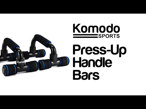 Pair of black PP plastic push up press up bars with foam grips for wrist support and improved push-up range of motion