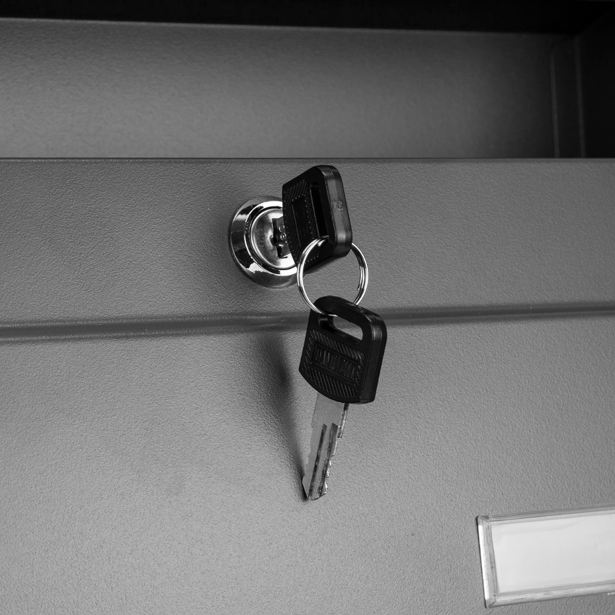 Large curved mailbox with viewing windows, secure lock, name card slot, and waterproof letter slot cover mounted on wall