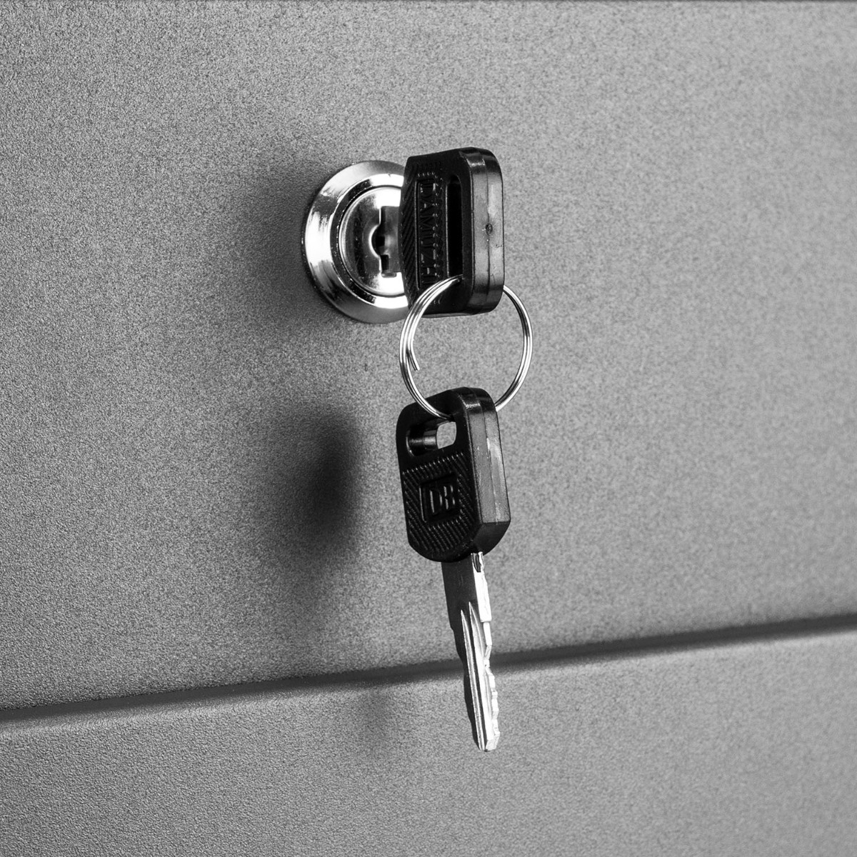 Large square wall mounted letterbox in galvanised steel with three viewing windows, secure lock, and newspaper slot.