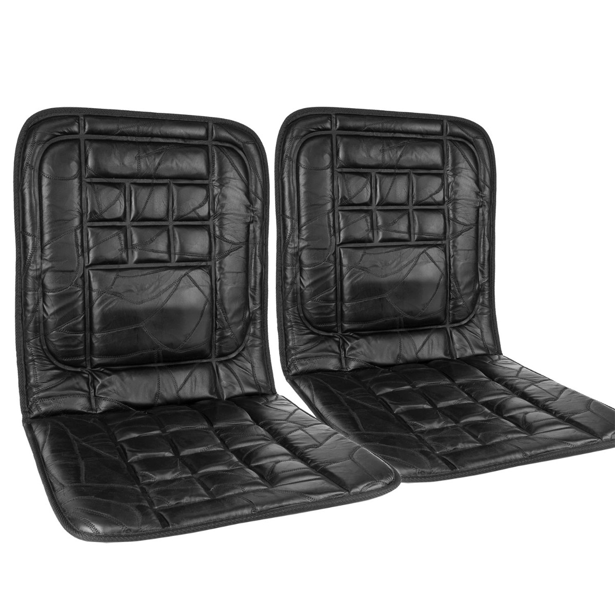 Orthopaedic Leather Car Seat Covers Black - Set of 2