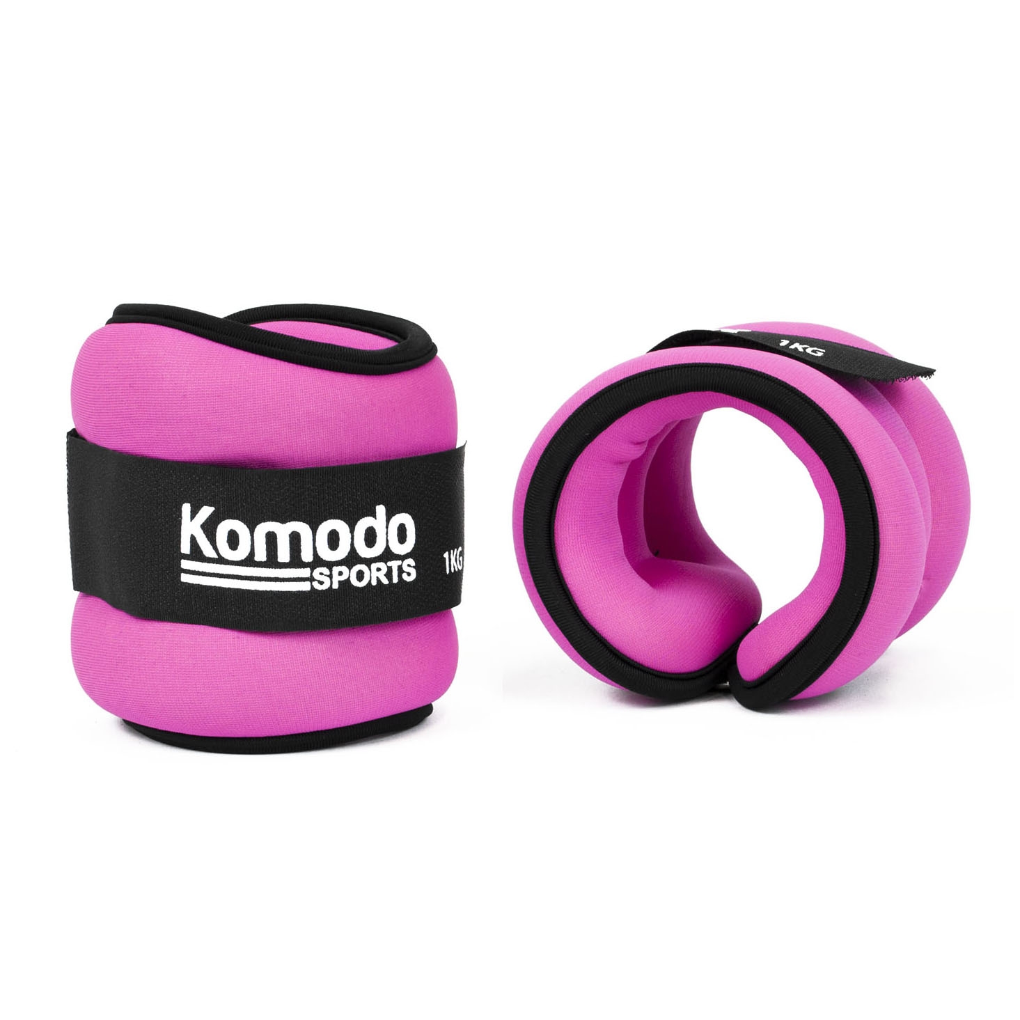 Pink Ankle Weights 1kg - Adjustable Neoprene Fitness Weights