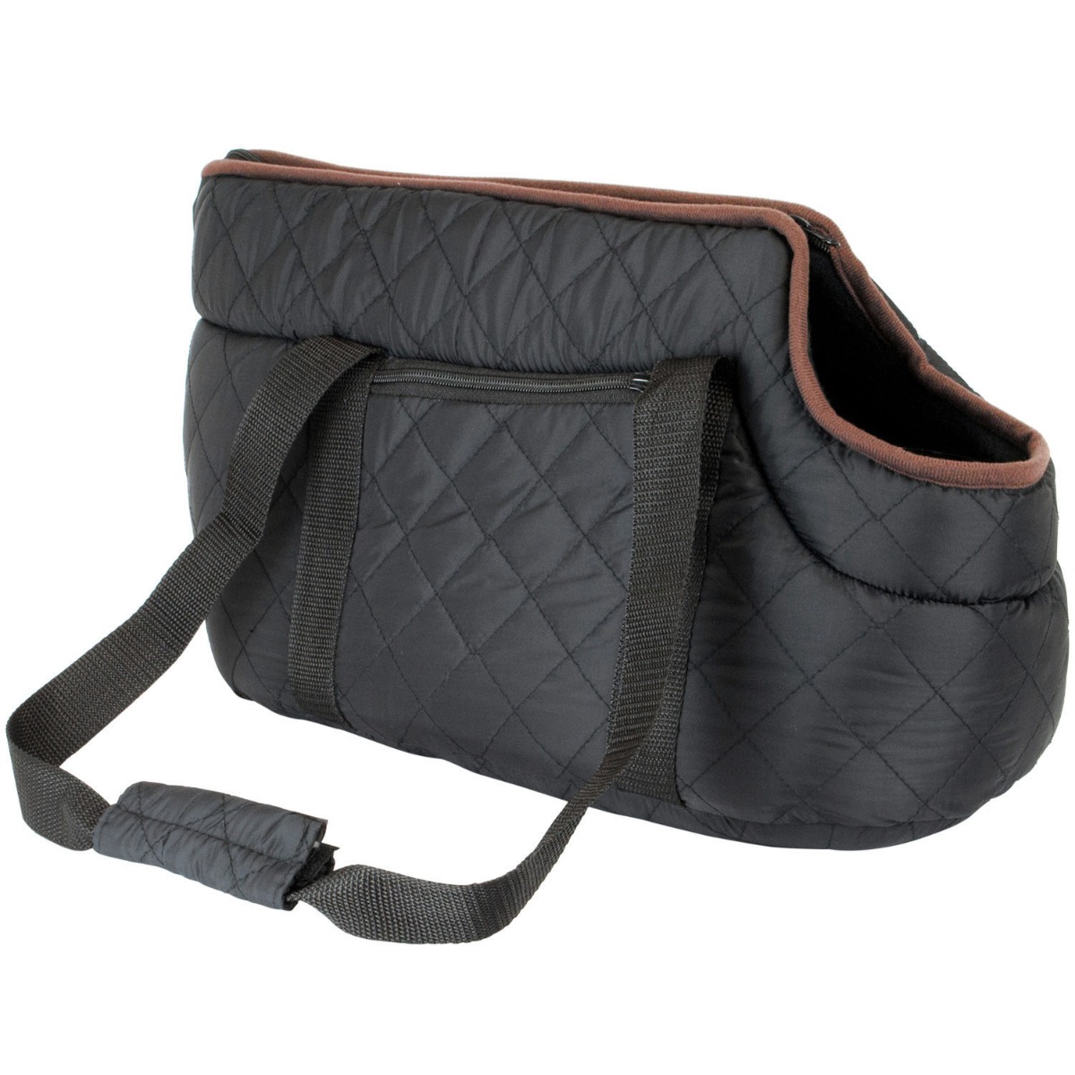 Black Quilted Pet Carrier for Small Dogs and Cats