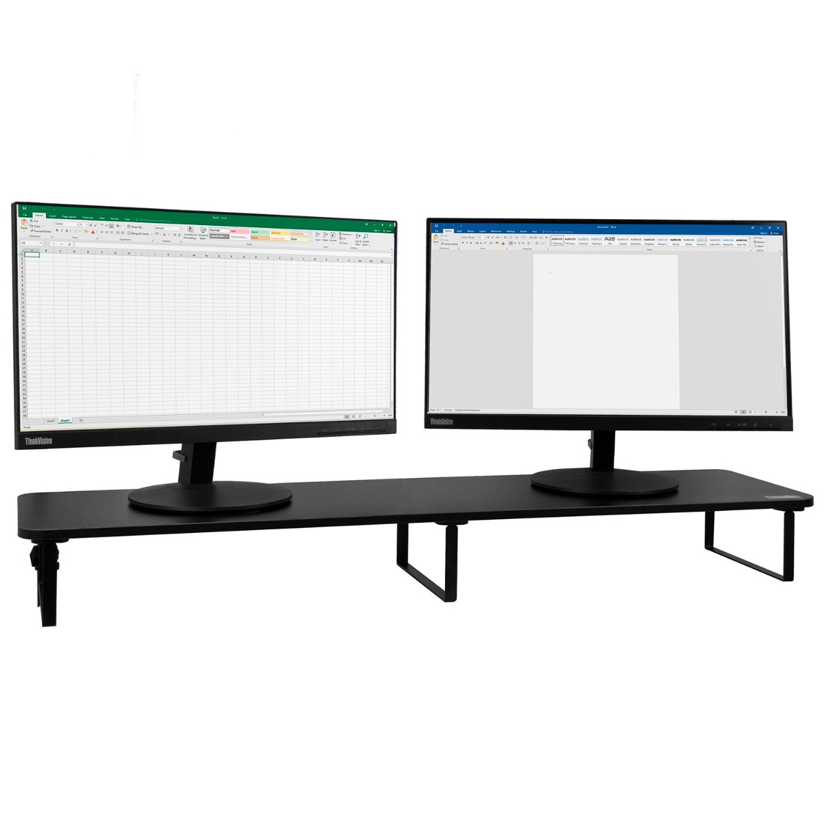 Double Monitor Riser Stand for Two Computer Screens
