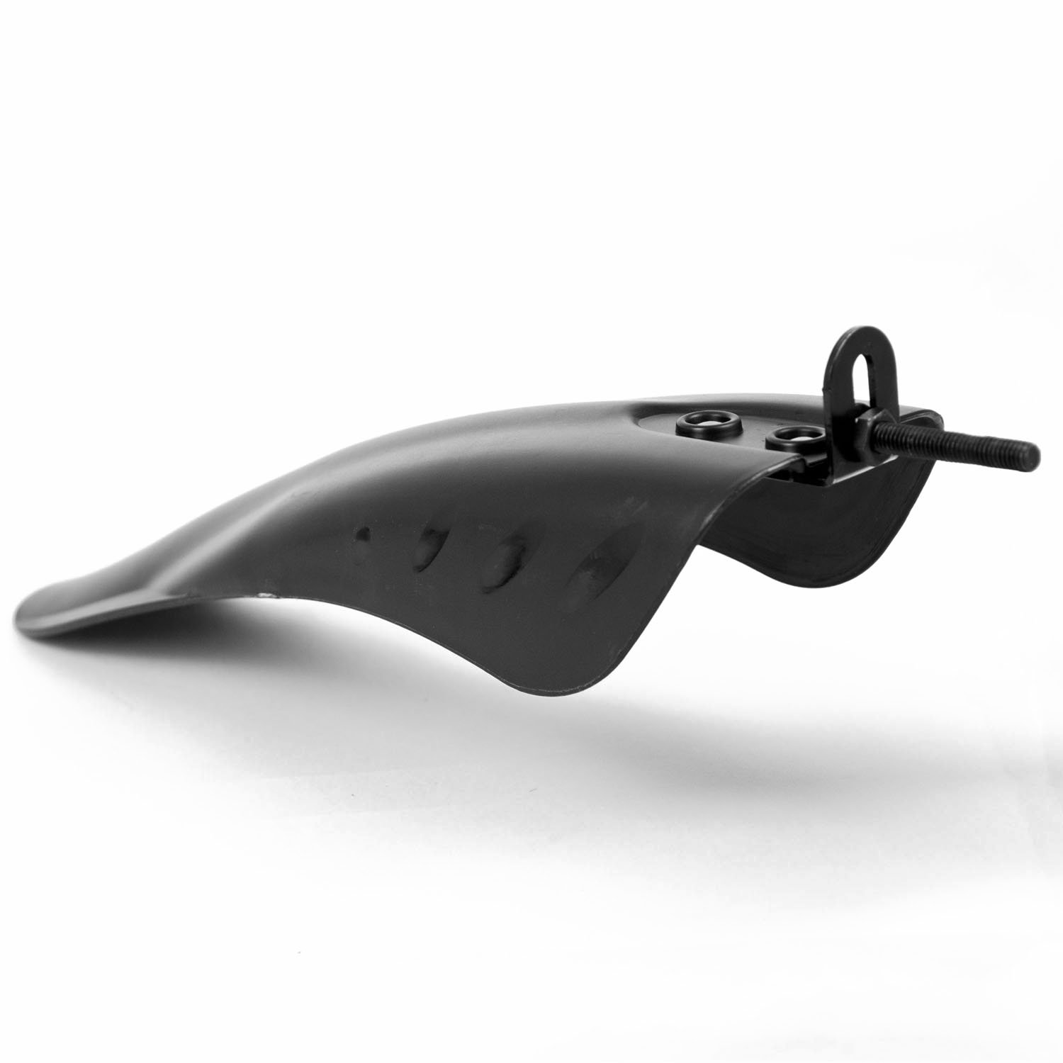 Front and rear mudguards mounted on a bicycle, showing slim black plastic design for 26-inch tyres protection