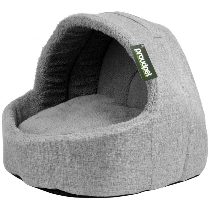 grey cat igloo bed